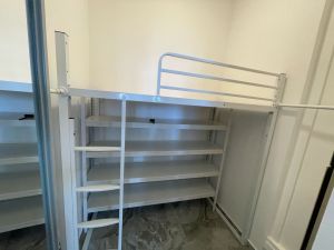 Loft bed customize with shelf singapore for helper room/storage room/bomb shelter/bomb shelter/store room