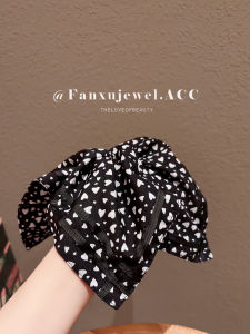 Korean Style Large Polka Dot Square Scarf Hair Ties Womens Extra Big Bun Headbands Versatile Hair Bands Retro Style Square Shape