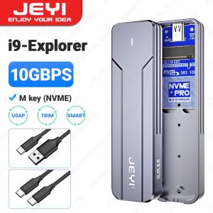 JEYI M.2 NVMe NGFF SSD Enclosure Full Aluminum USB 3.2 Gen 2 10Gbps PCIe Or SATA 6Gbps M-Key B- Key M.2 Case Support Trim UASP