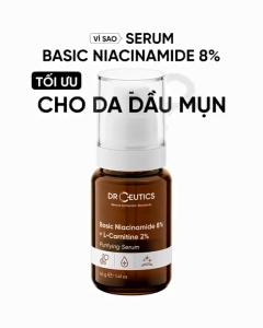 DrCeutisc BASIC NIACINAMIDE 8% + L-CARNITINE 2% PURIFYING SERUM - Serum kiềm dầu hỗ trợ sáng da mờ thâm