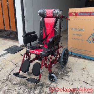 SELLA Kursi Roda Cerebral Palsy 958 CP Alumunium Reclining Meja Makan Baki Sellaco