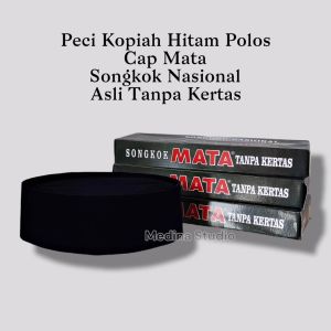 Peci Kopeah Songkok Hitam Cap Mata Kwalitas Tanpa Kertas