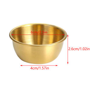 (Ce14)Sauce Dipping Bowl 304 Stainless Steel Dipping Cups Round Sauce Dishes 50/60ml Mini Reusable Seasoning Cups Dipping Cups
