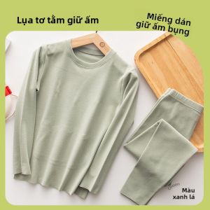 DREAM TIME | Bộ đồ lót giữ nhiệt mùa đông cho trẻ em dày dặn có lót lông cừu không đường may chống tĩnh điện kháng khuẩn thấm hút mồ hôi thoải mái cho bé trai và bé gái