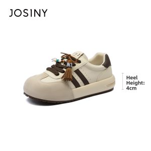 Josiny | Thick Heeled Warm Trainer Shoes Red