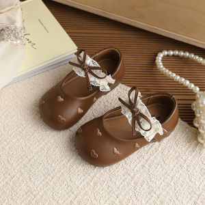 Girls Lace Bow Princess Shoes Versatile Spring/Fall New