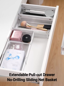 No-Drill Extendable Pull-Out Drawer Basket | Sliding Under-Shelf Net Rack | 6 Styles | Cabinet Organizer