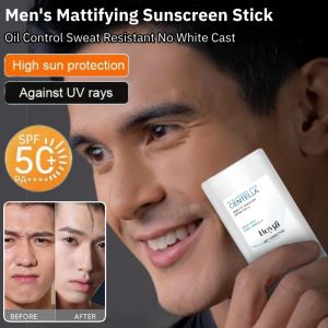 SPF50+ PA+++ Mens Mattifying Sunscreen Stick No White Cast Sweat Resistant Sunscreen Light Weight Oil Control Non Greasy