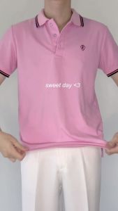 ชุดเสื้อโปโลชายทรงตรง รุ่นทูบาร์ - สีชมพู (+2 สี)