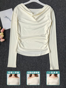 เสื้อโยคะผู้หญิง ทรงเข้ารูป เหมาะกับการออกกำลังกาย Pilates ฟิตเนส ด้านใน แขนยาว ระบายอากาศได้ดี แห้งเร็ว ยืดหยุ่นสูง ลำลอง ฤดูใบไม้ผลิและฤดูใบไม้ร่วง