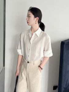 JAJP | Casual Comfort Roll-up Sleeve Loose Fit Linen Shirt