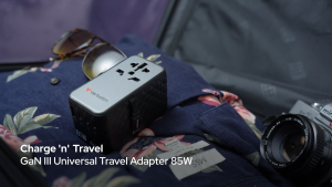 Verbatim Charge n Travel 85W Diamond GaN Charger | Retractable Cable | GaN III | PD3.0 & QC 4+