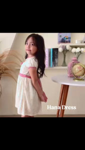 Two Mix - Hana Dress Anak Perempuan Bahan Kaos Knit Pita Bunga Size 1-8 Tahun 4444