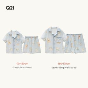 Q21 | Bamboo Silk Yarn Short Sleeve Childrens Pajama Set