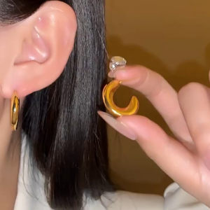 BW-K193 Anting Hijab Setengah Bulat Aksesoris Perhiasan Wanita Korean Style / Anting Korea Wanita