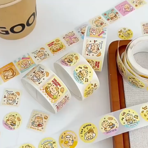 Pelekat Comel 黄油小熊封口贴 Sticker Seal 可爱卡通装饰贴纸礼物封袋贴 Cute Butter Bear Sticker Packaging Gift Students