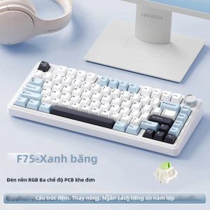 AULA | AULA F75 75% Bàn Phím Cơ Không Dây Ba Chế Độ RGB PBT Keycaps Có Thể Hoán Đổi Nóng Gasket Mount Cho PC/Mac Núm Kim Loại 4000MAh