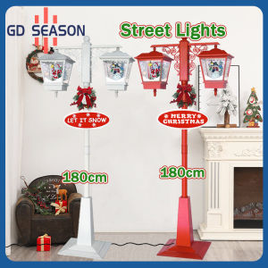 180cm Christmas Post Lights Outdoor Garden Home Lighting Snow Music Led Christmas Snowing Street Lamp