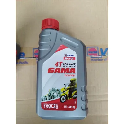 Dầu nhớt GAMA Scooter ViLube dung tích 0.8 lít chuyên dùng cho xe tay ga THÔNG TIN CƠ BẢN Loại dầu: Dầu xe máy CHI TIẾT SẢN PHẨM GAMA SCOOTER Cấp chất lượng API SJ JASO MB SAE 15W40 Công nghệ TECHNOSYNTHESE Bán Tổng hợp dành cho động cơ xe tay ga Vlube