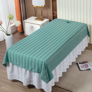 Tấm Lót Massage Spa Dày Chống Nhăn Nhanh Khô Dễ Giặt Chuyên Dụng Cho Phòng Làm Đẹp Chất Liệu Cotton Lụa Trắng Có Lỗ