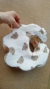 ผ้าซับน้ำลายเด็ก ผ้ากันเปื้อน เด็กอ่อน ผ้าซับน้ำลายสำหรับเด็กแบบรอบคอแต่งโบว์ ผ้าฝ้ายแท้เนื้อผ้าหนานูม ไม่ระคายเคือง