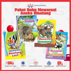 Paket Buku Mewarnai Untuk Anak Motif Hewan: dengan berbagai desain hewan lucu mengasah motorik anak dalam belajar banyak hal~ Buku Anak Winonabooks × Lingkar Media