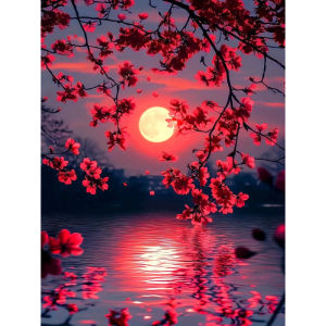 500/1000/1200/2000PCS Jigsaw Puzzle Serene Pink Plum Blossom Sunset Scenery For Adults Perfect Gift For Nature Lovers