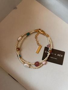 CAFFTI | Natural Freshwater Seed Pearl Double-layered Bracelet