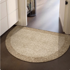 VIKAMA Minimalist Beige Half Round Doormat Non Slip Washable Entryway Rug For Home Kitchen Bathroom Home Decoration