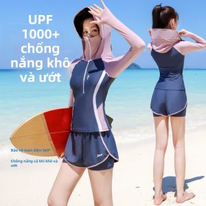 XTEP | Bộ Đồ Bơi Tách rời Dài Tay Có Mũ Hooded Giảm Cân