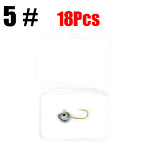 MNFT 18Pcs/Lot 1g 2g 3g 4g 5g 7g Lead Head Jig Hooks Barbed Root Ned Hook 3D Fish Eyes Jig Bait Fishing Hook
