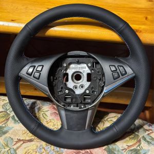 Hand Stitched Perforated Microfiber Leather E61 530d 545i 550i E63 E64 630i 645Ci 650i Steering Wheel Cover For BMW E60