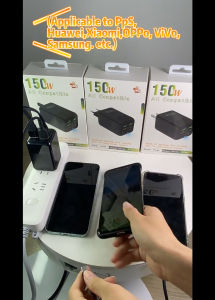 US/EU/UK 3USB+3PD 6Port Cell Phone Charger 150W Ultrafast Smart Mobile Phone Charger Fast Charging
