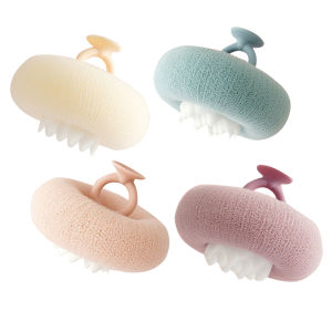 【New Arrival】4PCS Exfoliating Bath Sponge Super Soft Sunflower Suction Cup Bath Ball Multifunctional Gentle for Shower Exfoliating