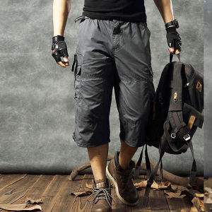 Summer Cropped Pants Casual Shorts Mens Cotton Thin Loose Large Size Multi-Pocket Workwear Youth Sports Pirate Shorts