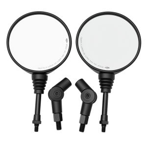 RYSJM | 1 Pair Universal Folding Round Motorcycle Side Rearview Mirrors Anti-fall 10mm Bike Rear View Mirror For Scooter E-Bike Safety