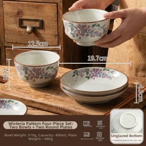 SHELI | Vintage Home Ceramic Dinnerware Set Dishes Bowls Plates