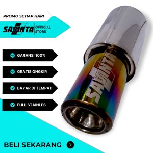 Knalpot Racing Mobil HKS Gronel Ujung Stainles Suara Bass 33cm Rainbow