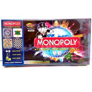 Board Game Mainan Monopoli 4in1 Game Dadu Ular Tangga Halma Catur no W006
