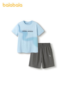 balabala Boys Short Sleeve Set Summer Casual Sports Style Quick-Dry Breathable Two-Piece 2025 New