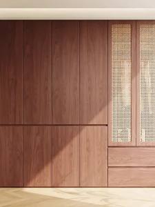 Vintage Style Rattan Double Door Wardrobe Real Wood 2025 New Model