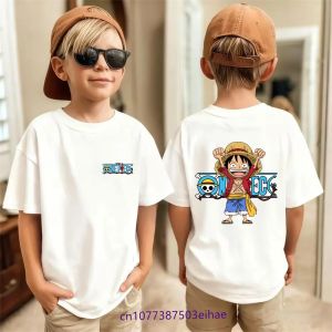 Bandai | Kids Boys One Piece Luffy Anime T-Shirt Cute Summer Casual Wear Soft Comfortable Breathable Short Sleeve Fashion for Children