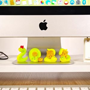 New Year Office Desktop Decoration Wealth Brining Snake Year Computer Monitor Toy Display Stand Resin Craft Home Decor Items