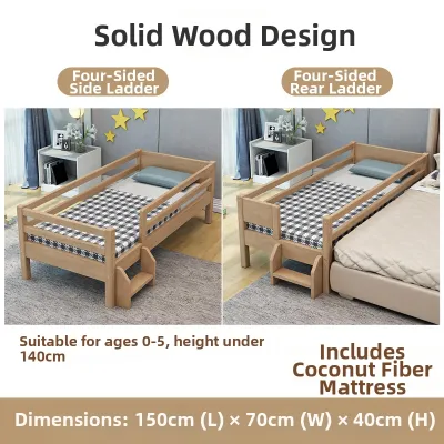 Child Bed With Guardrail Baby Bed Connectable Large Bed