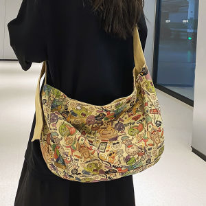 Students Canvas Bag Large Capacity South Korea Girls Crossbody Bag Fashion All-Match Casual Shoulder Bag Mens New Arrival