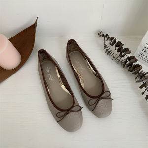 French Flat Red Single Shoes