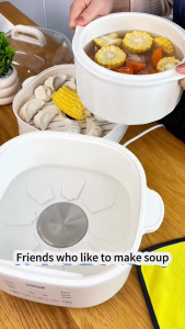 [Next-day delivery]7L five-pot ceramic smart electric stew pot waterproof electric stew pot 5~8 people ceramic electric stew pot Pot elektrik keramik 陶瓷電燉鍋 燉盅蒸鍋