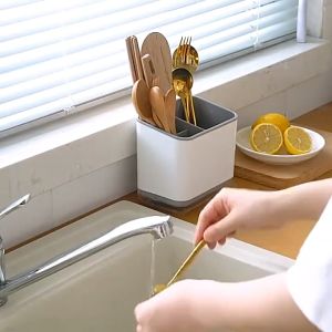 SSSuperior+ Kitchen Tableware Spoon Utensils Storage Box Rack Holder Multifunctional Drain Chopstick Cage