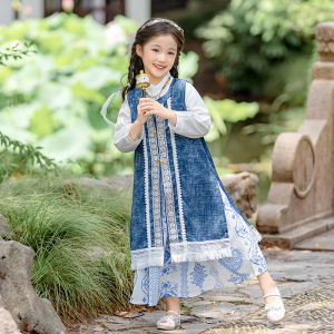 MPW | ชุดกิ๊บตุ๊กตาสไตล์จีนใหม่สำหรับเด็กผู้หญิง ชุดกิ๊บตุ๊กตาสามชิ้นสไตล์โบราณ ชุดเด็กสไตล์จีน ชุดฮันฟู่ ชุดจีน ชุดเต้นรำชาติ