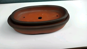 Chậu trồng cây mini đất nung bộ chậu bonsai bầu dục đất đỏ